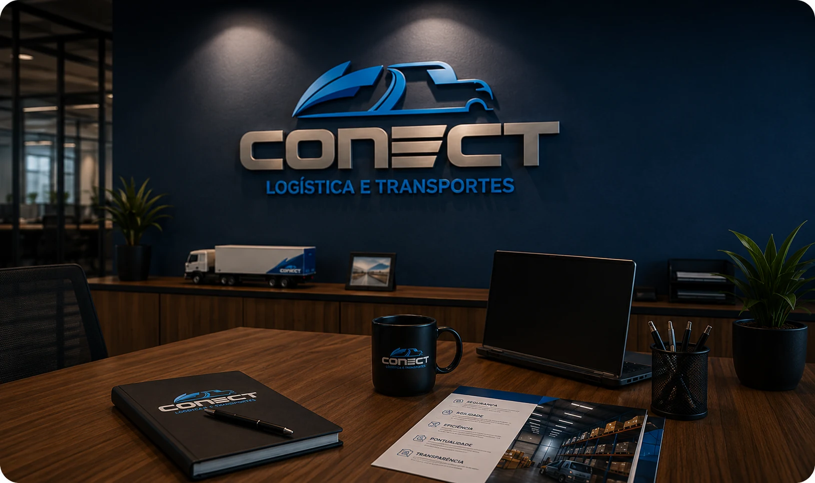 Ambiente institucional da Conect Log Transportes